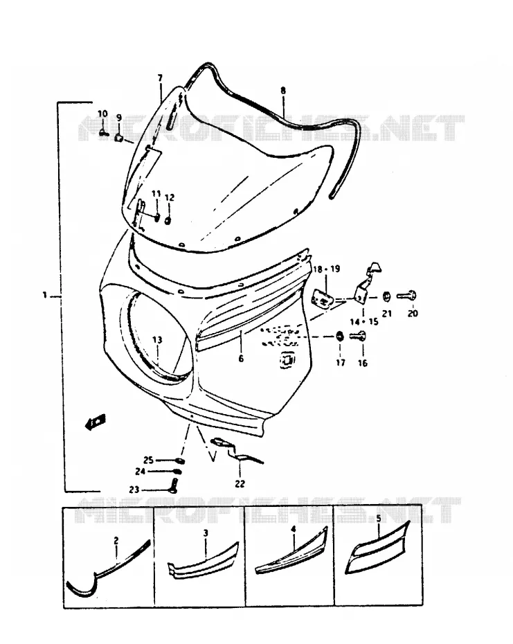 FRONT KUIP Suzuki MOTO 450 GS-S 1987  GS450SH(E/F/G/H/J)