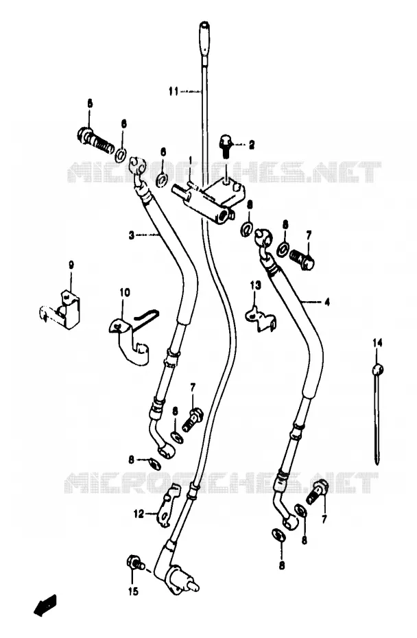 FRONT REMSLANG (GSF1200SAV/SAW/SAX/SAY) Suzuki MOTO 1200 BANDIT 2000  GSF1200SAY(T/V/W/X/Y)