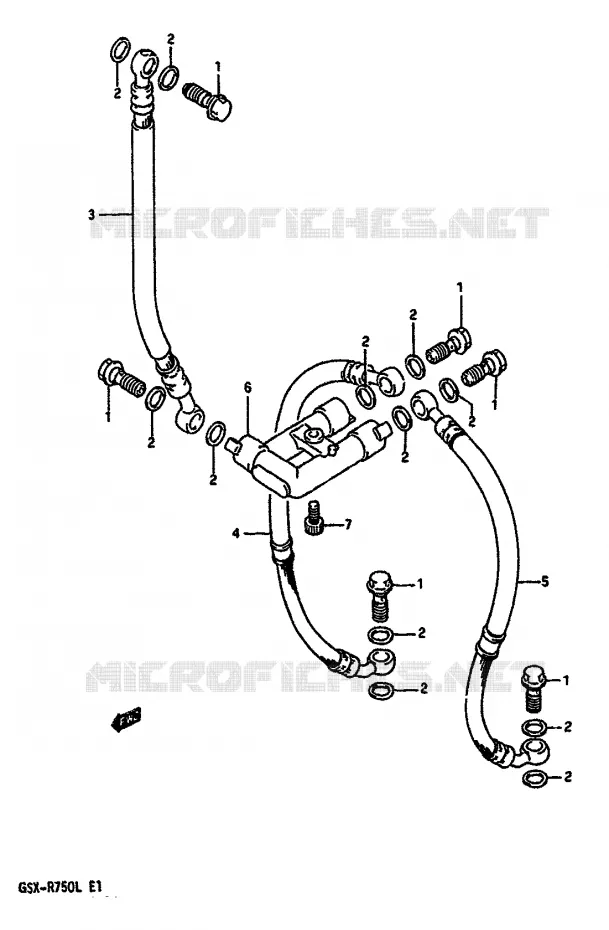 FRONT REMSLANG (MODELE L) Suzuki MOTO 750 GSX-R 1989  GSX-R750K(K/L/M)