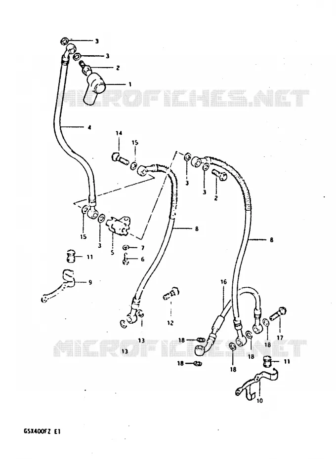 FRONT REMSLANG (MODELE Z) Suzuki MOTO 400 GSX 1981  GSX400FX(X/Z)
