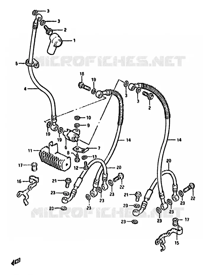 FRONT REMSLANG (MODELE Z) Suzuki MOTO 550 GS 1982  GS550MZ(X/Z)