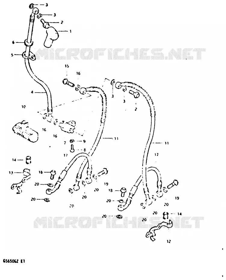 FRONT REMSLANG (MODELE Z) Suzuki MOTO 650 GS 1999  GS650GX(X/Z)
