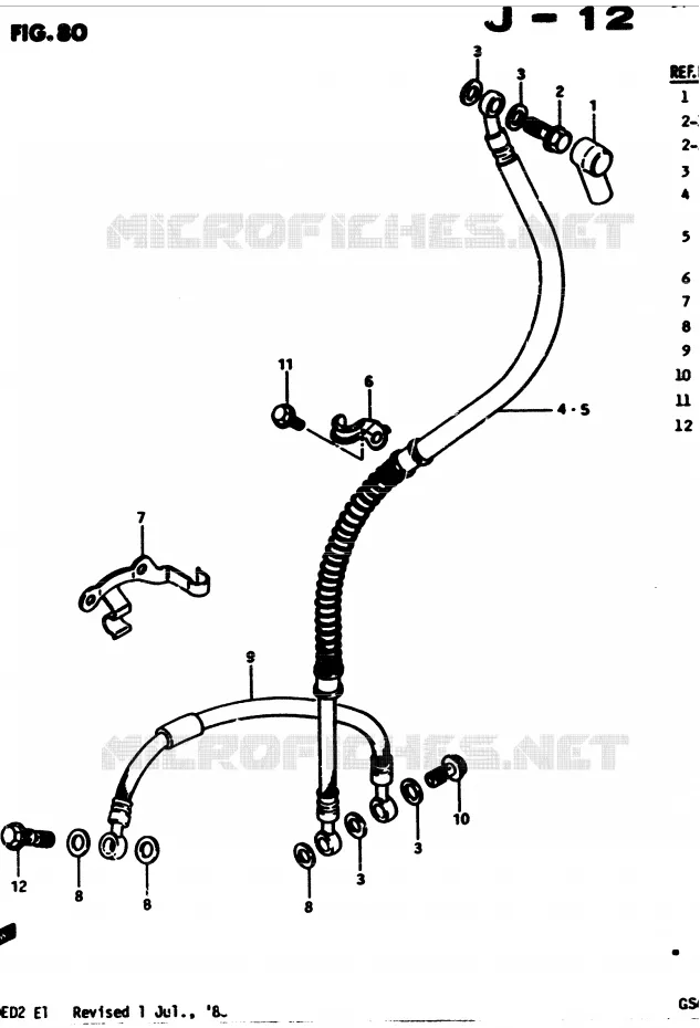 FRONT REMSLANG Suzuki MOTO 450 GS-S 1982  GS450SZ(2/Z/D)