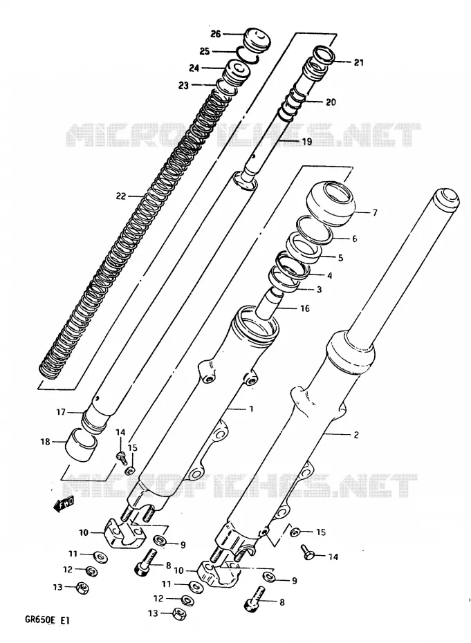 FRONT SCHOKDEMPER (GR650XD/XE) Suzuki MOTO 650 TEMPTER 1983  GR650D(D/E)