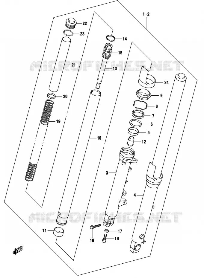 FRONT SCHOKDEMPER (MODELE K4) Suzuki MOTO 500 GS-F 2004  GS500FUK4(P19)