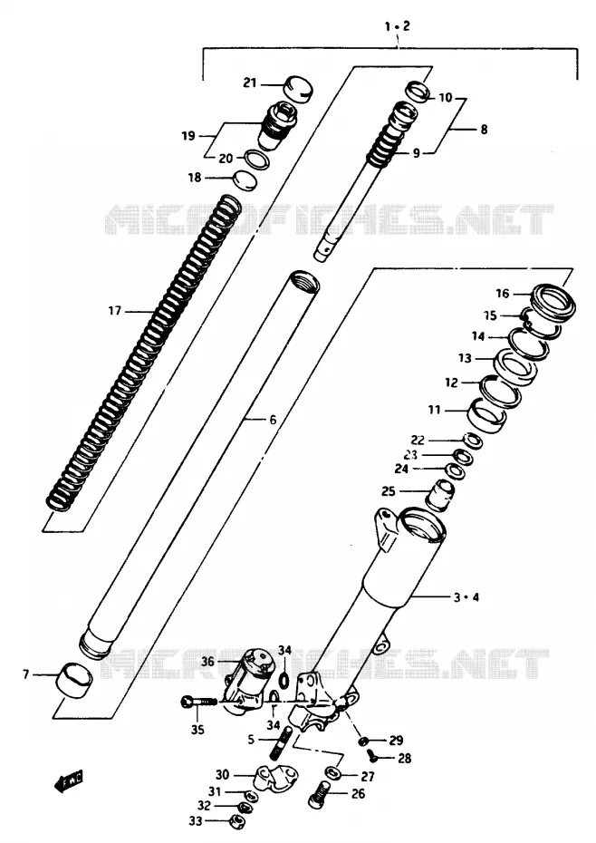 FRONT SCHOKDEMPER Suzuki MOTO 1100 GSX-E 1985  GSX1100EFF(E/F/G)