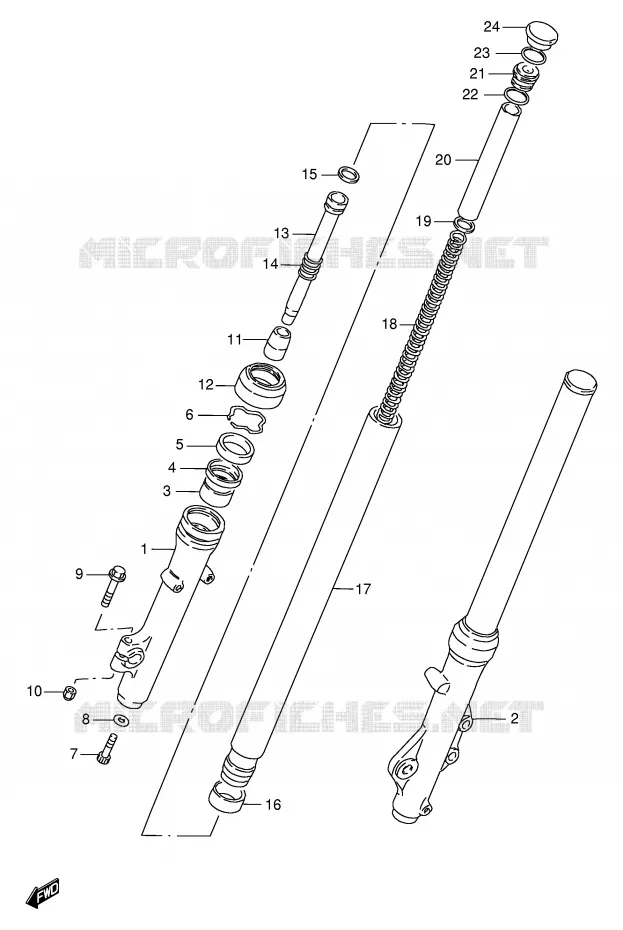 FRONT SCHOKDEMPER Suzuki MOTO 250 GN 1999  GN250X(E2)