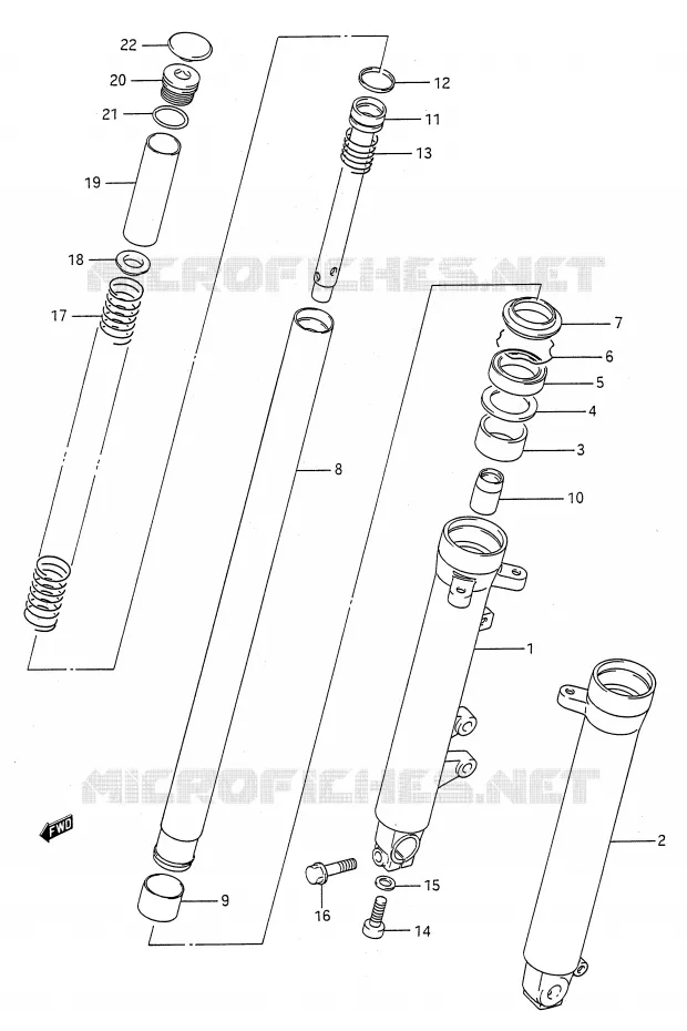 FRONT SCHOKDEMPER Suzuki MOTO 500 GS-E 1990  GS500EL(E28)
