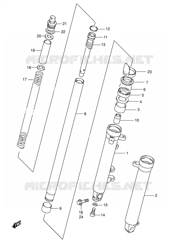 FRONT SCHOKDEMPER Suzuki MOTO 500 GS-E 2002  GS500UK2(E2)