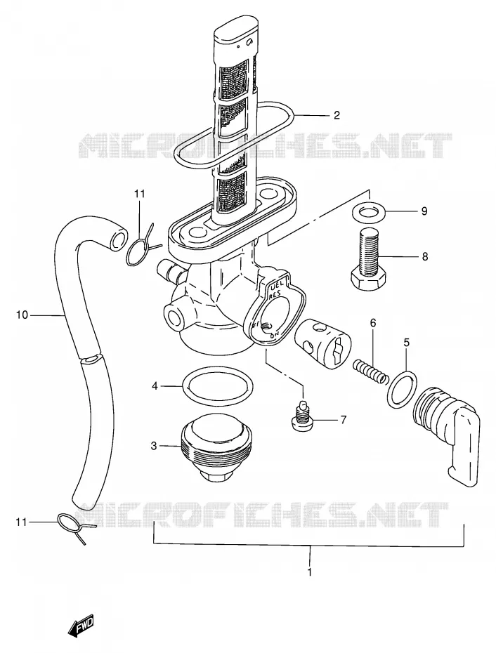 FUEL COCK (MODELE T/W) Suzuki MOTO 250 GN 2001  GN250K1(E2)