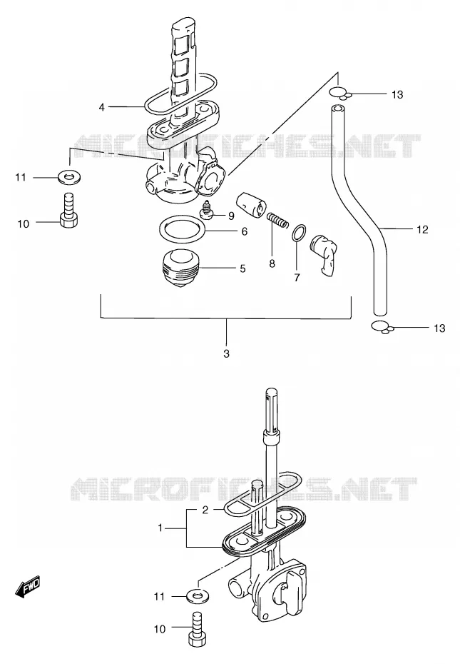 FUEL COCK (MODELE X/Y) Suzuki MOTO 250 GN 2001  GN250EK1(E2)