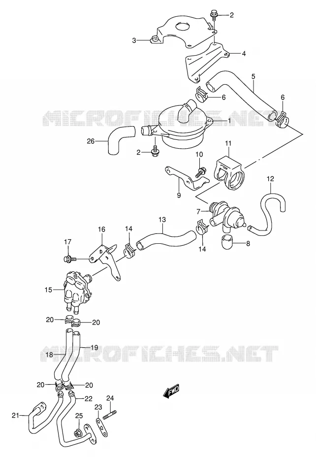 FUEL EVAP SYSTEM (MODELE N/P/R/S/T:E18,E39) Suzuki MOTO 500 GS-E 1989  GS500EK(E2)
