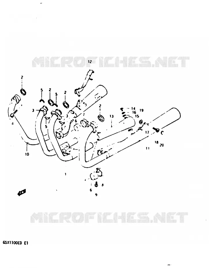 GELUIDDEMPER (MODELE D) Suzuki MOTO 1100 GSX 1983  GSX1100D(Z/D)