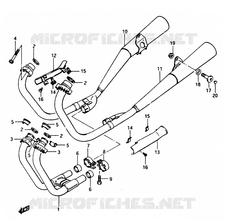 GELUIDDEMPER Suzuki MOTO 1150 GS 1985  GS1150ESF(E/F/G)