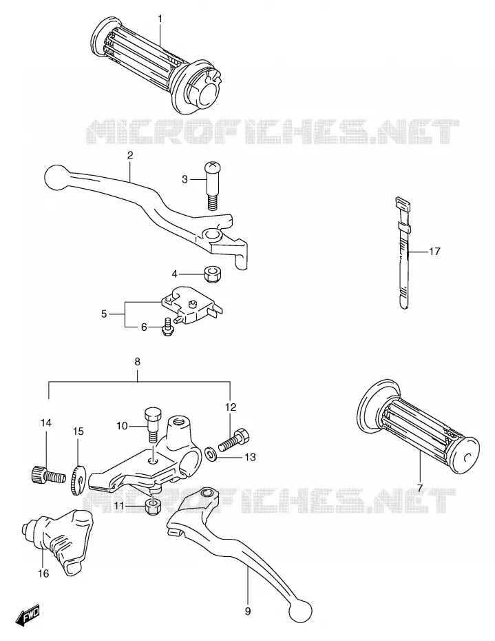 HANDGRIPS - LEVERS (P37) Suzuki MOTO 125 GS 1999  GS125ESX(E71)