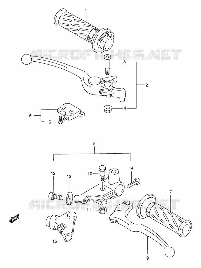 HANDGRIPS - LEVERS Suzuki MOTO 500 GS-E 2001  GS500HUK1(E2)