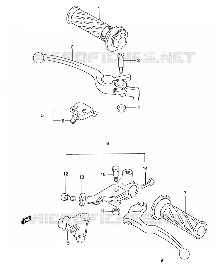 HANDGRIPS - LEVERS Suzuki MOTO 500 GS-F 2004  GS500FUK4(P19)
