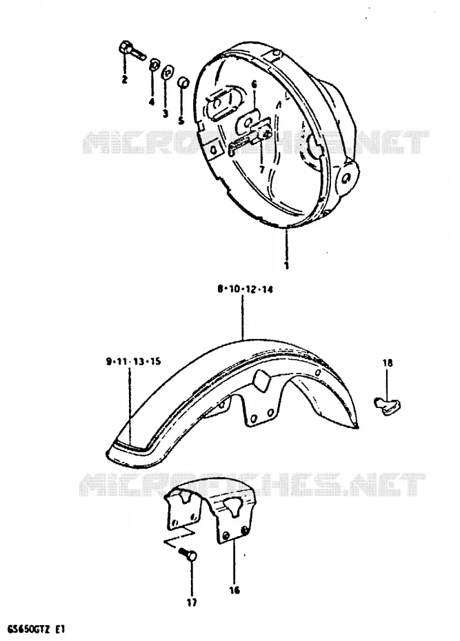 HEADLIGHT BOWL - FRONT FENDER Suzuki MOTO 650 GS 1982  GS650GTZ(X/Z)
