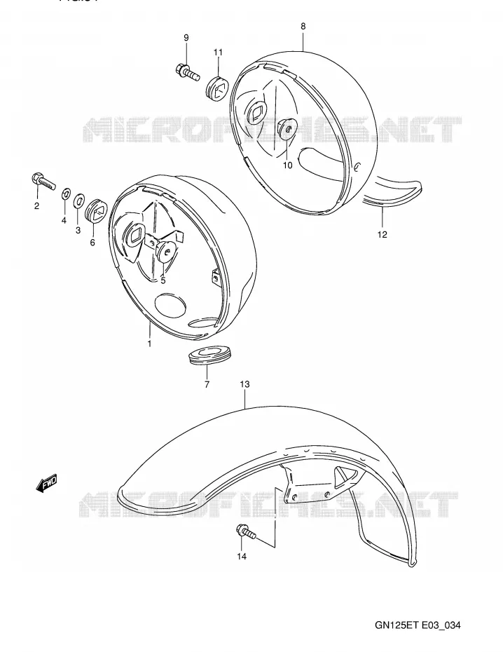 HEADLIGHT BOWL Suzuki MOTO 125 GN 1996  GN125ET(E3)