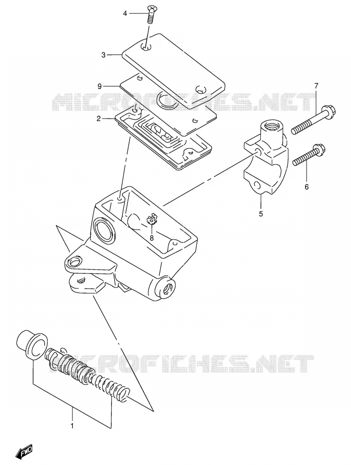 HOOFDREMCILINDER  (MODELE R) Suzuki MOTO 250 GN 1988  GN250J(E2)
