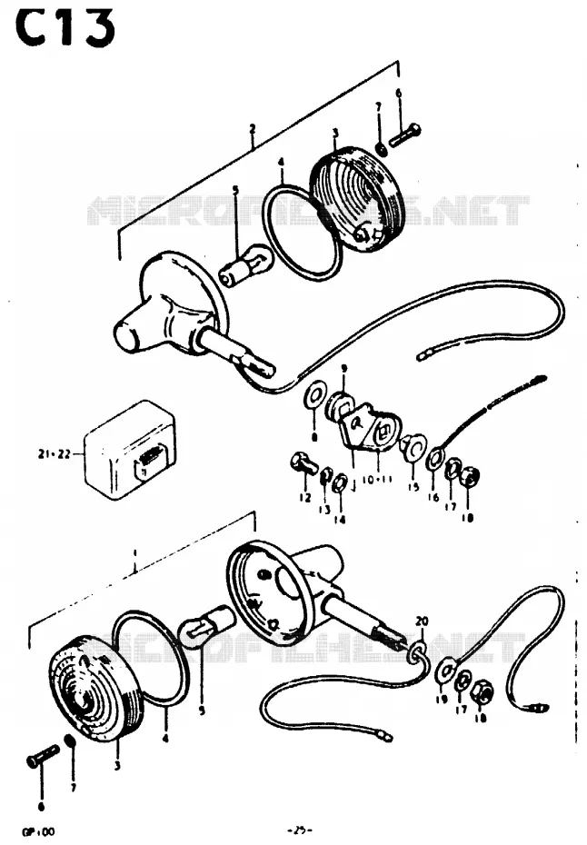 INDICATOREN (C, N) Suzuki MOTO 100 GP 1992  GP100UN(C/N)