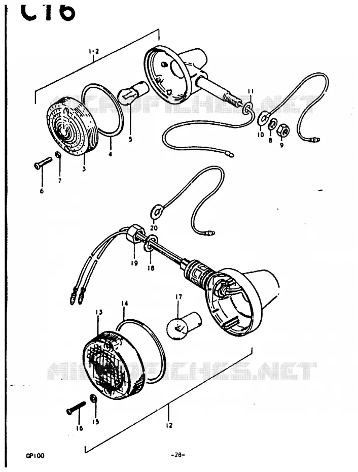 INDICATOREN (E14) Suzuki MOTO 100 GP 1978  GP100UC(C/N)