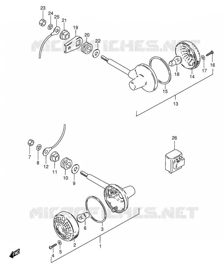 INDICATOREN (E15,E17,E18,E39) Suzuki MOTO 125 GS 1982  GS125ESZ(E1)