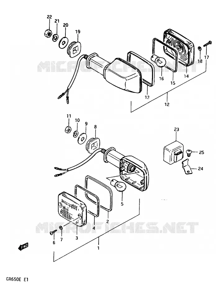 INDICATOREN (E16,E18,E25,E26.E39) Suzuki MOTO 650 TEMPTER 1984  GR650XE(D/E)