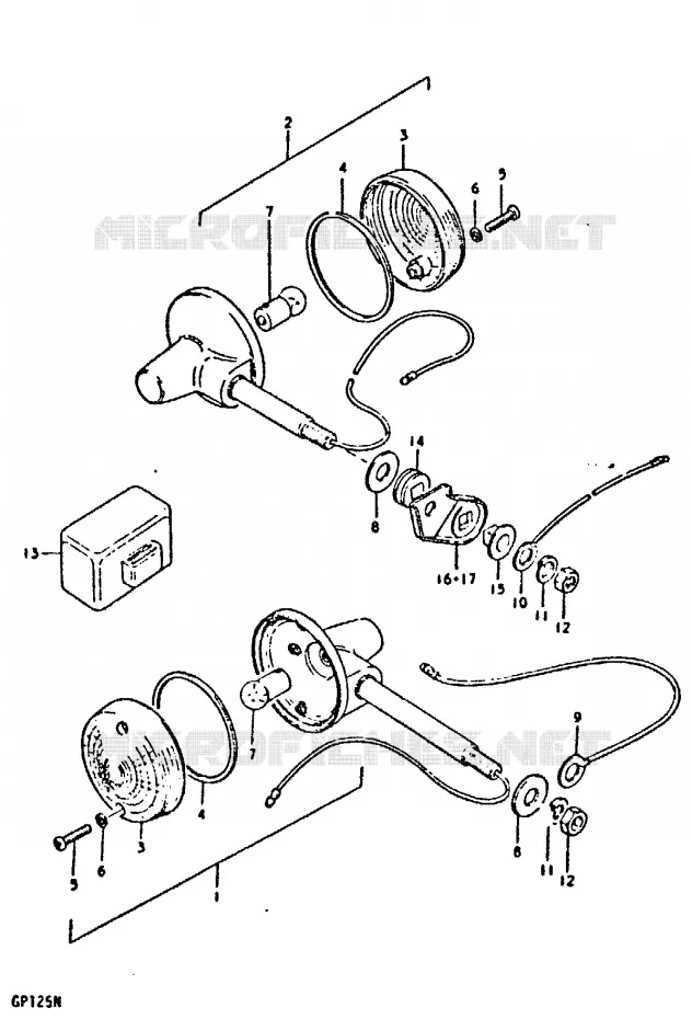 INDICATOREN (E17, E21) Suzuki MOTO 125 GP 1978  GP125UC(C/N)