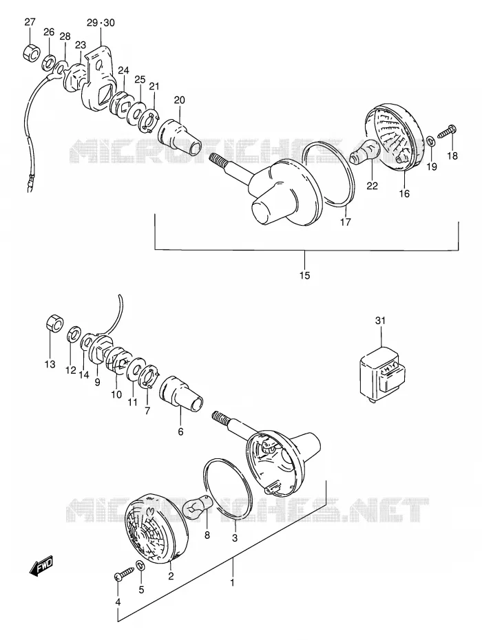 INDICATOREN (E1,P95,MODELE M E24) Suzuki MOTO 250 GN 1993  GN250P(E2)