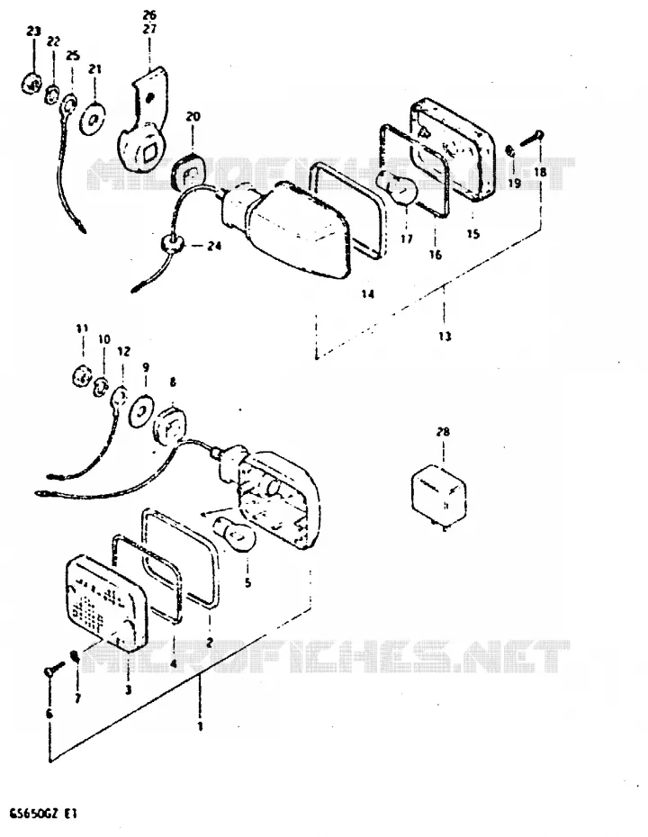 INDICATOREN (E2, E4) Suzuki MOTO 650 GS 1999  GS650GX(X/Z)