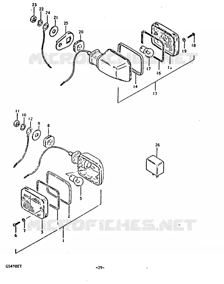 INDICATOREN (E2) Suzuki MOTO 450 GS-E 1980  GS450ET(T)