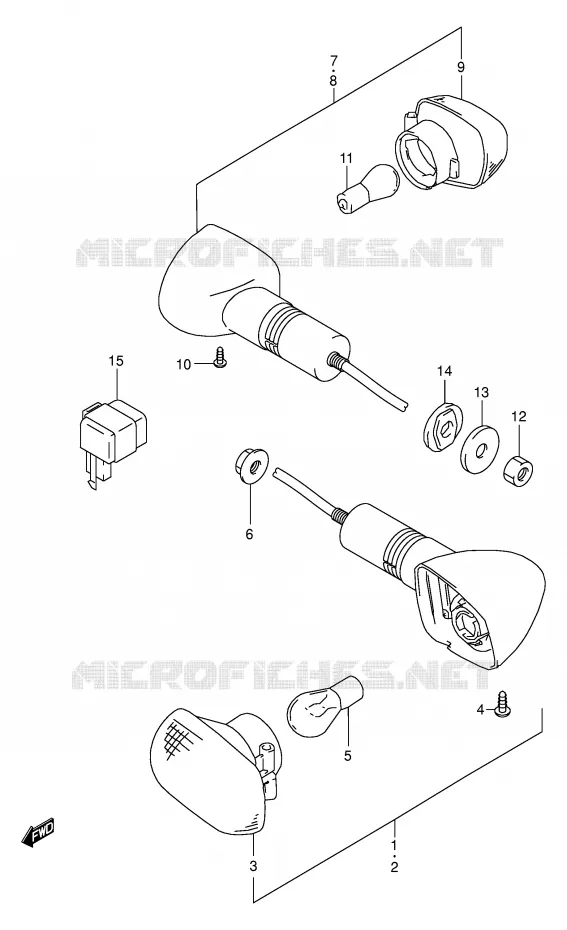 INDICATOREN (E24) Suzuki MOTO 500 GS-E 2001  GS500HK1(E2)