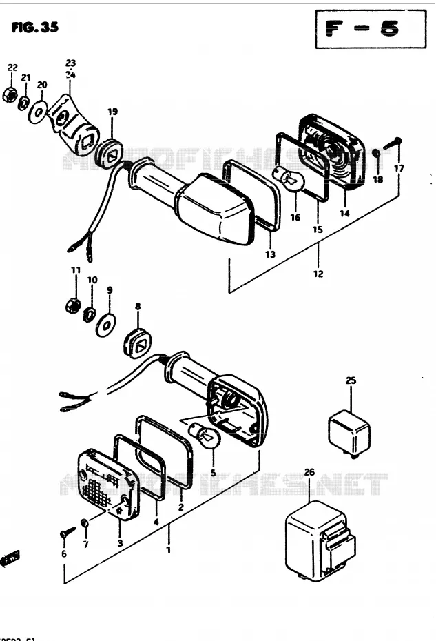 INDICATOREN (E25, E39) Suzuki MOTO 450 GS-E 1983  GS450ED2(2/Z/D)