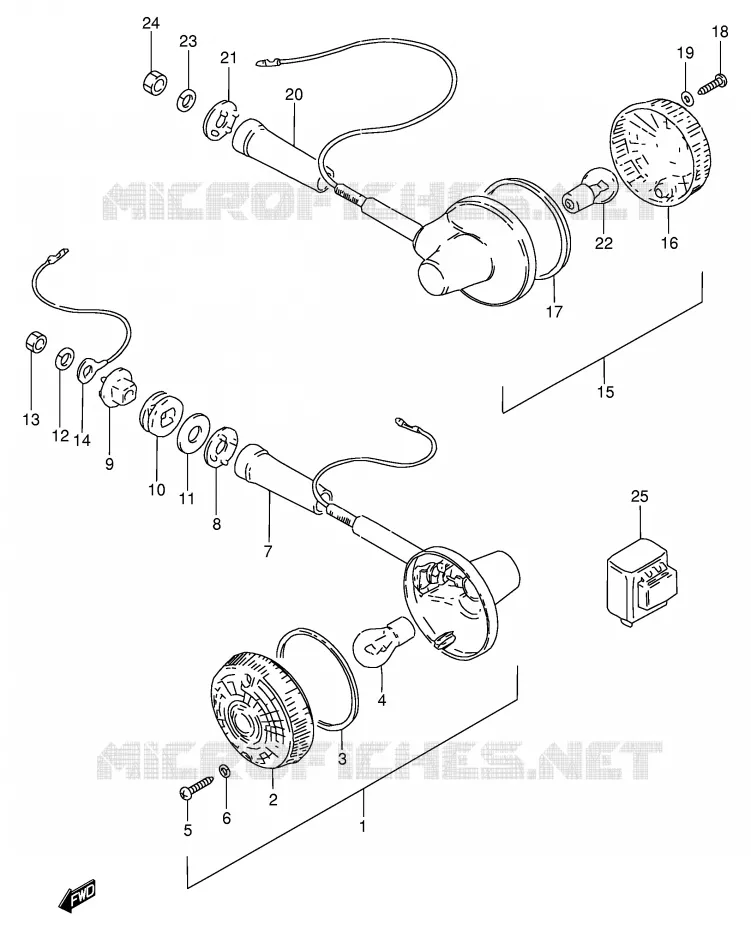 INDICATOREN (E25,E39) Suzuki MOTO 250 GN 1985  GN250F(E2)