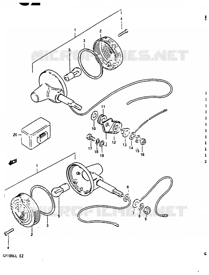 INDICATOREN (GP100UD/UL E2 F.NO. 107351-) Suzuki MOTO 100 GP 1999  GP100UX(X/D/L)