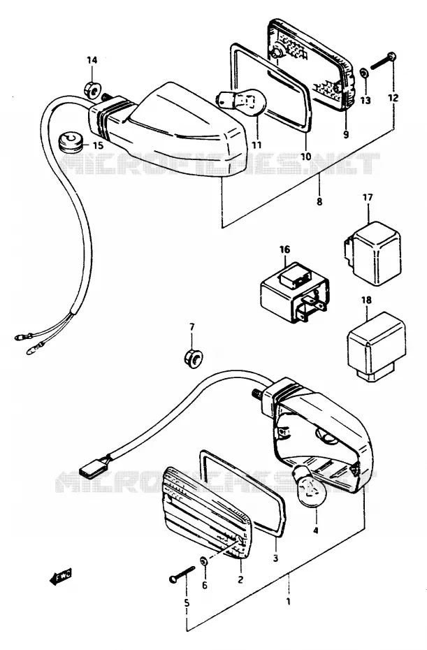 INDICATOREN (GSX1100EE/EF/EG) Suzuki MOTO 1100 GSX-E 1985  GSX1100EFF(E/F/G)