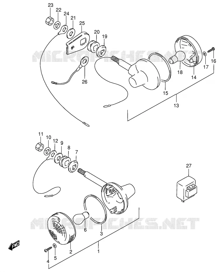 INDICATOREN (MODELE K/M/R E2) Suzuki MOTO 125 GS 1983  GS125ESD(E1)