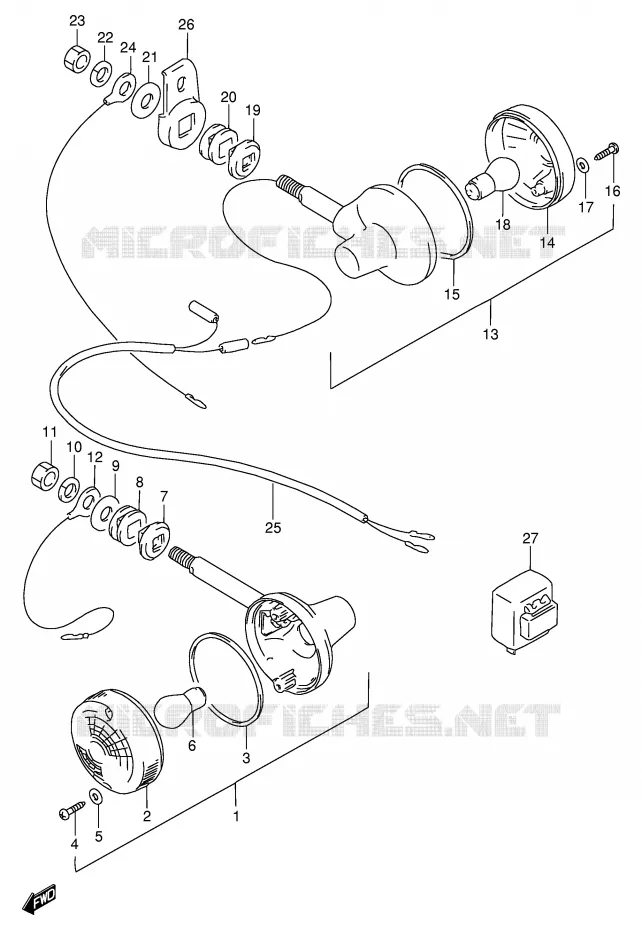 INDICATOREN (MODELE M E2,E4,E21,E34) Suzuki MOTO 125 GN 1991  GN125EM(E1)