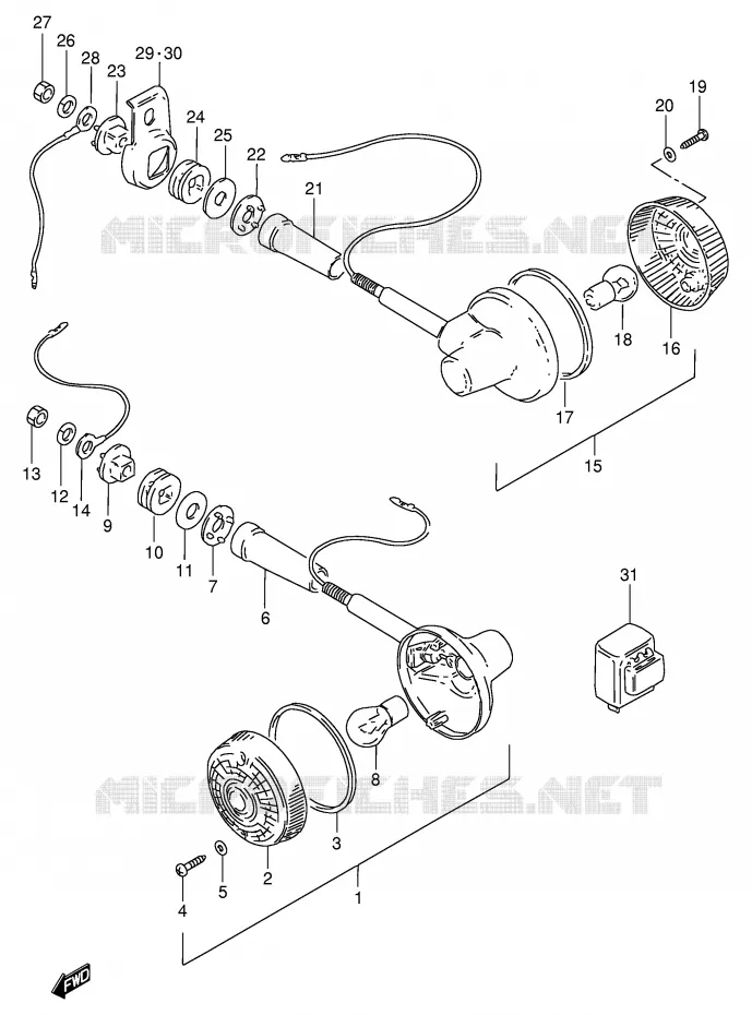 INDICATOREN (MODELE N/R E30) Suzuki MOTO 125 GN 1991  GN125EM(E1)