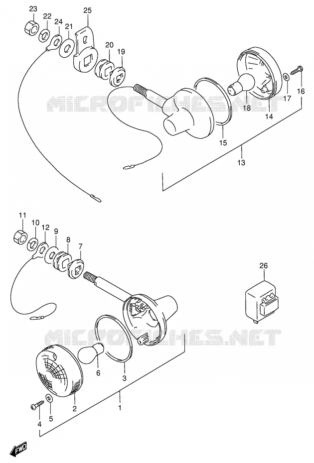 INDICATOREN (MODELE R) Suzuki MOTO 125 GN 1991  GN125M(E1)