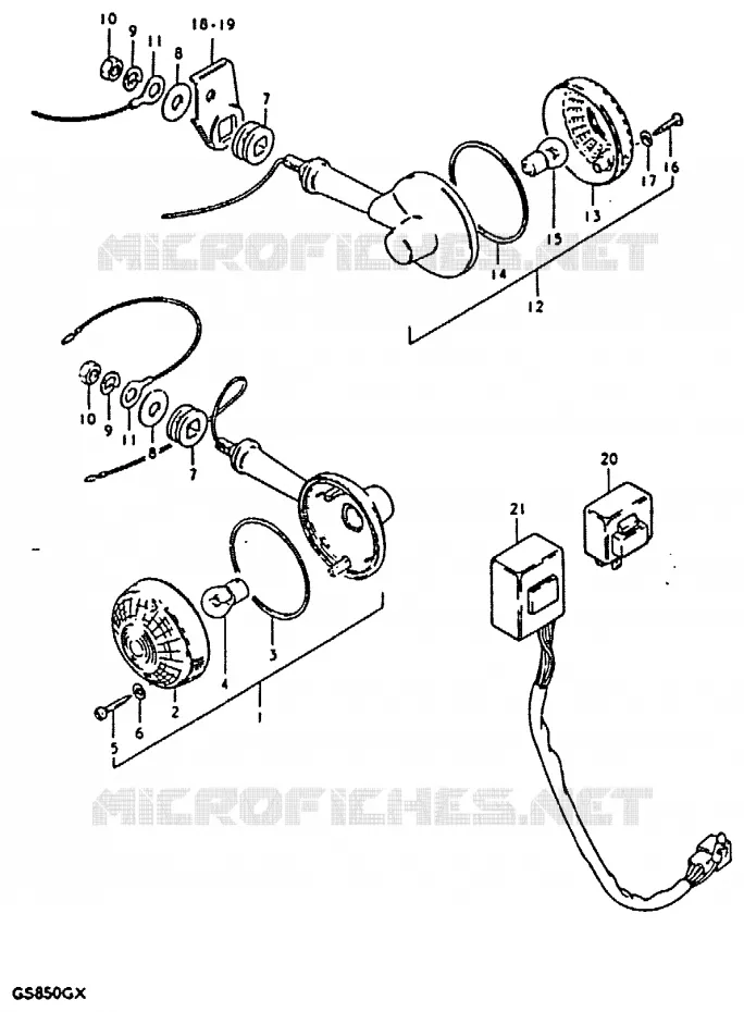INDICATOREN (MODELE T : E2, E4, E17, E34) Suzuki MOTO 850 GS 1981  GS850GX(T/X)