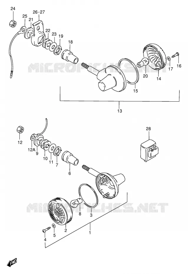 INDICATOREN (MODELE T/W/X E1,P37) Suzuki MOTO 250 GN 2001  GN250EK1(E2)