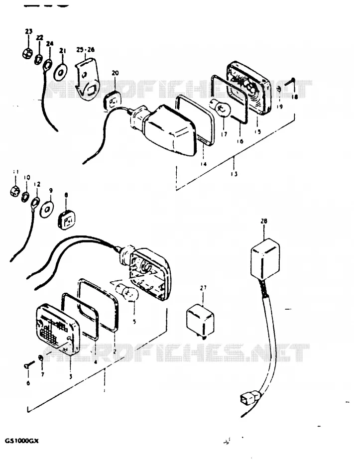 INDICATOREN (MODELE X : E18, E26) Suzuki MOTO 1000 GS 1980  GS1000GT(X/T)