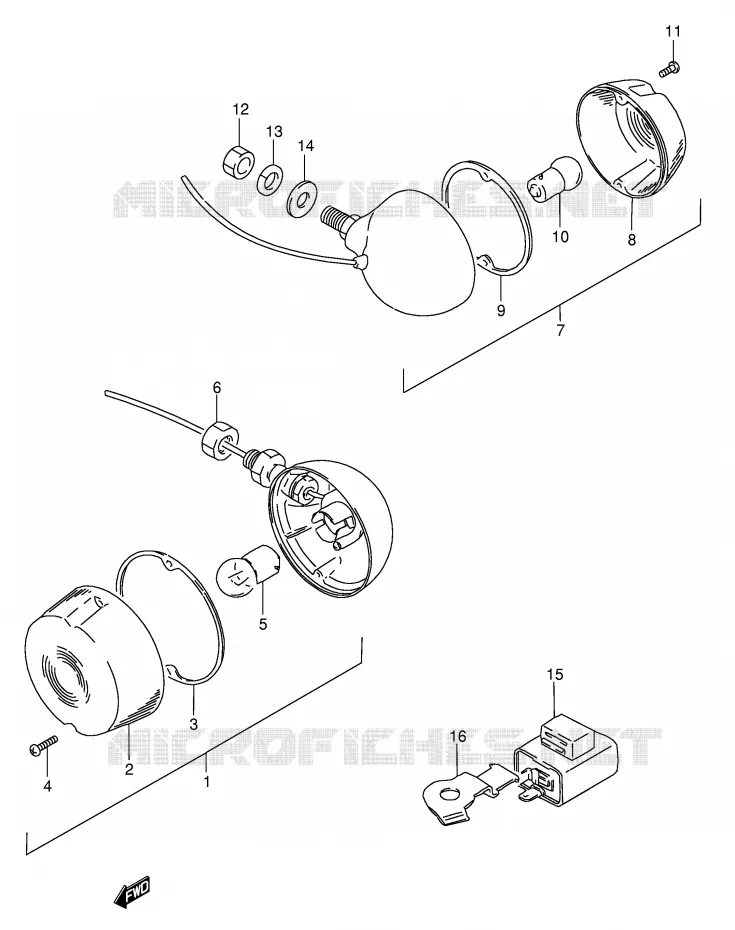 INDICATOREN (MODELE X/Z E2) Suzuki SCOOTER 50 FZ 1999  FZ50X(E1)