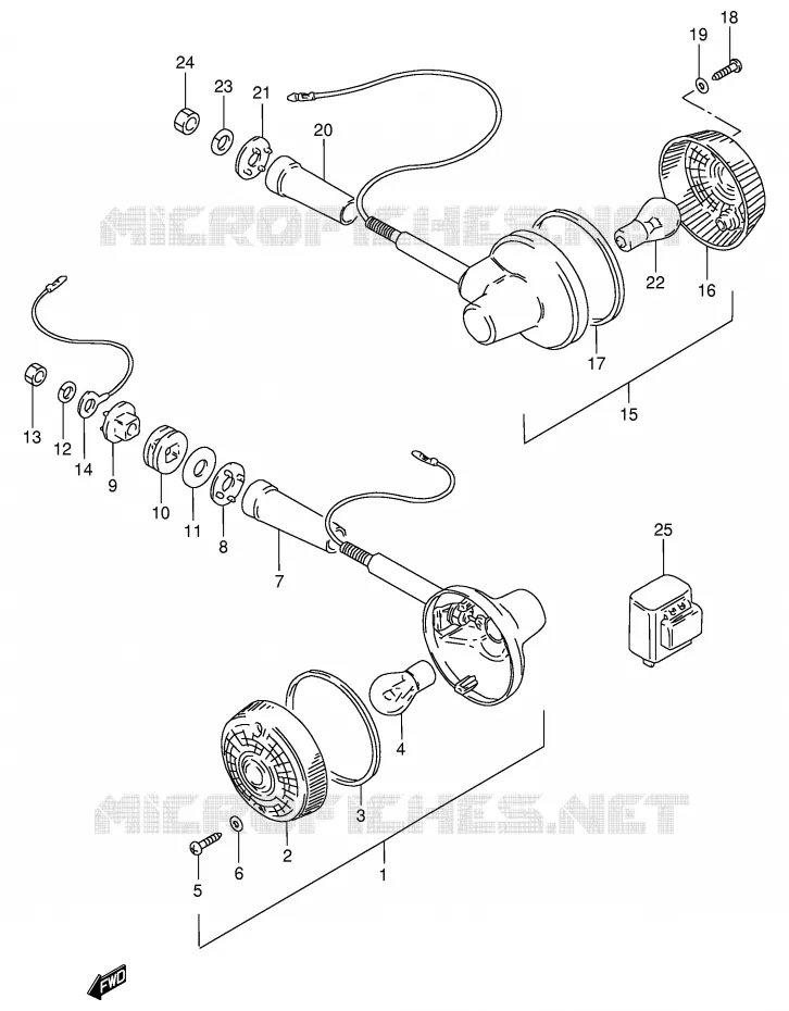 INDICATOREN (MODELE Z/D/K E18) Suzuki MOTO 125 GN 1992  GN125EN(E1)