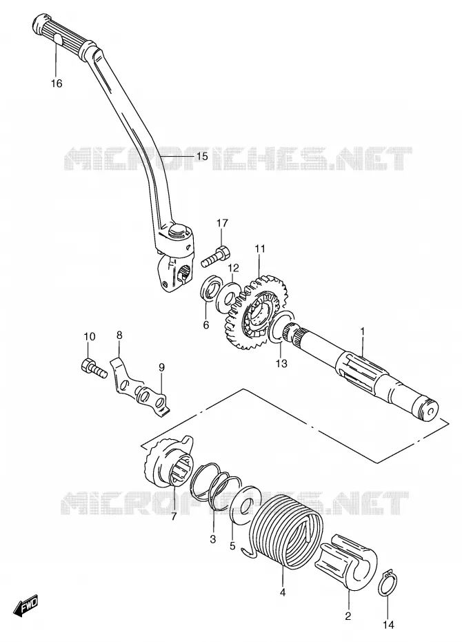 KICKSTARTER  (GS125UX/UY) Suzuki MOTO 125 GS 2000  GS125ESY(E71)