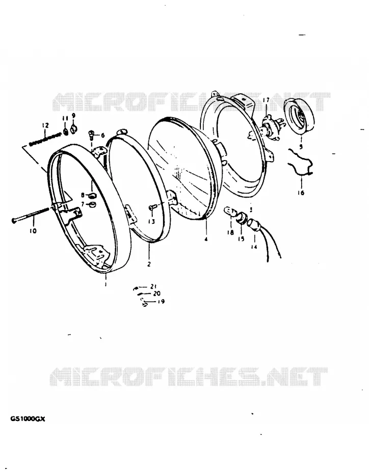KOPLAMP (E17, E18, E21, E22, E25, E26, E34, E39) Suzuki MOTO 1000 GS 1980  GS1000GT(X/T)
