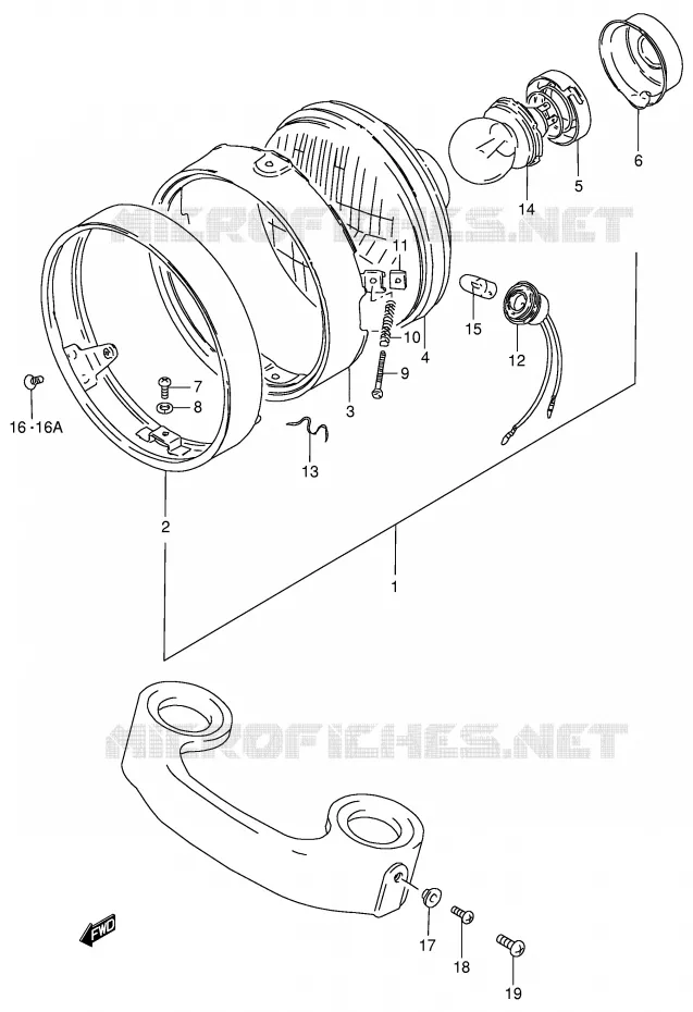 KOPLAMP (E18,E21,E22,E34) Suzuki MOTO 125 GN 1982  GN125Z(E1)