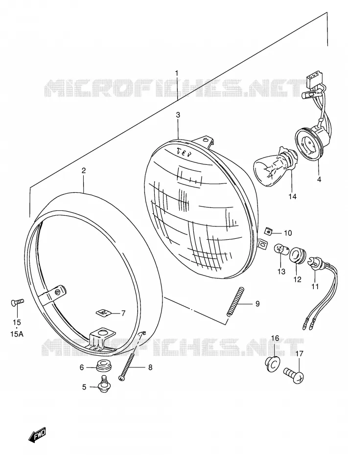 KOPLAMP (E1,E2,P37,E24) Suzuki MOTO 250 GN 1996  GN250ET(E2)